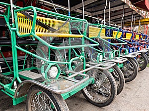 Italian bicycle rickshaws for walking in the park