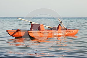 Italian boat rescue lifeguard, Rescue = Salvataggio