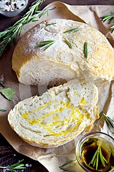 Italian bread with olive oil