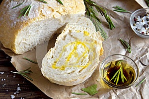 Italian bread with olive oil