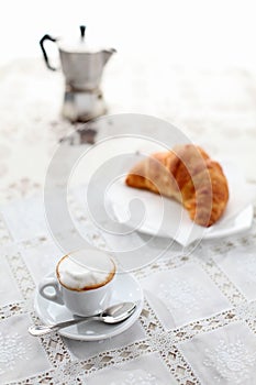 Italian breakfast coffee and brioches