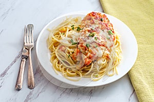 Italian Bruschetta Chicken Spaghetti