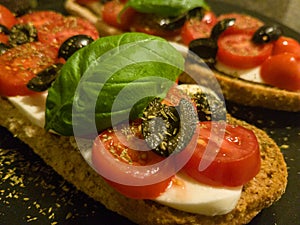Italian bruschetta with tomato. photo