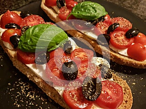 Italian bruschetta with tomato. photo