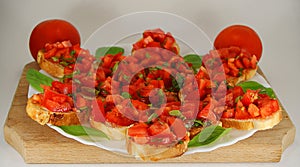 Italian bruschetta with tomatoes