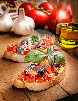 Italian Bruschetta with tomatoes
