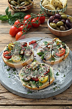 Italian bruschetta With Tomatoes And Basil