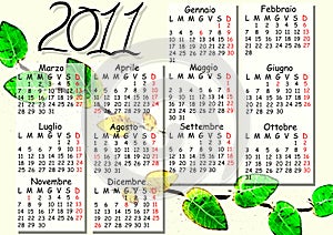 Italian calendar 2011