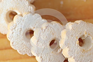 Italian Canestrelli cookies on a table