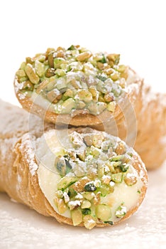 Italian Cannoli on white