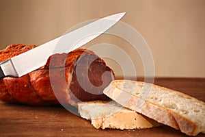 Italian capocollo with bread
