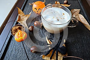 Italian cappucinno in halloween style photo