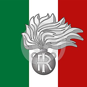 Italian Carabinieri symbol on the flag, Italy