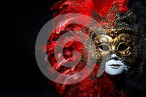 Italian carnival venetian mask. Mysterious event, party