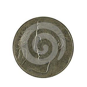 20 italian centesimi coin 1920 isolated on white background photo