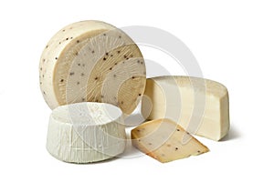 Italian cheese isolated on white background