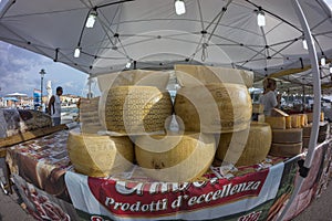 Italian cheese on market in Rovinj