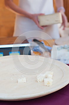 Italian cheese taste at local market