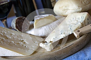 Italian cheeses and wine photo