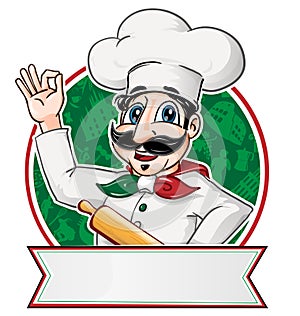italian Chef inside a circle