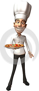 Italian chef with a pizza