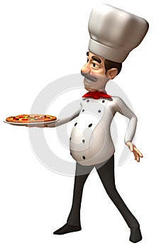 Italian chef with a pizza