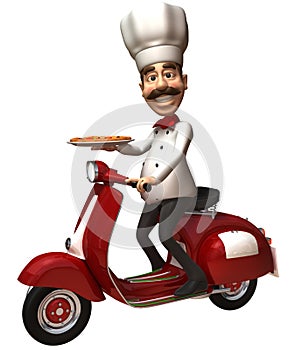 Taliančina šéfkuchár veľký kruhový plát svetlého cesta 
