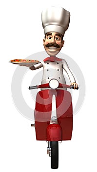 Italian chef with a pizza