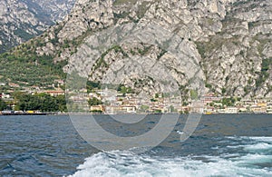 Italian city Limone and Lake Garda