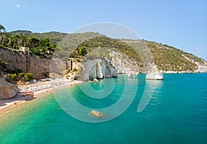 Italian coast - Baia delle Zagare beach, Gargano and Faraglioni di Puglia photo