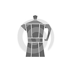 Italian coffee maker black vector icon.