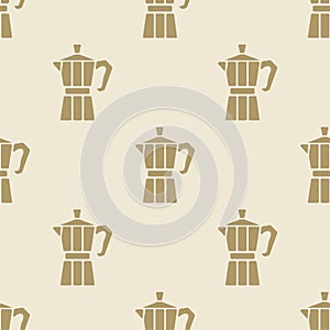 Italian coffee maker moca pattern tile background seamless photo