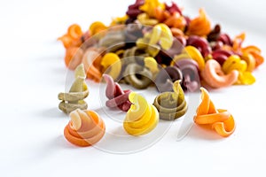 Colored paste on a white background