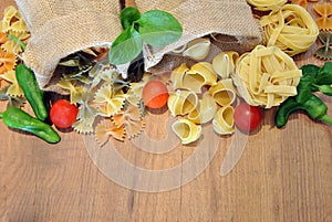 Italian colorful pasta