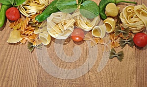 Italian colorful pasta