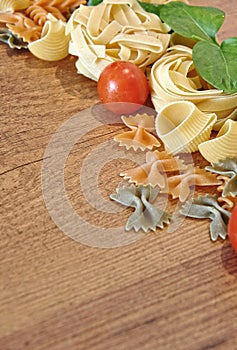 Italian colorful pasta