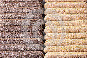 Italian Cookie Savoiardi Tiramisu Biscuits Top View Background Pattern
