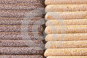 Italian Cookie Savoiardi Tiramisu Biscuits Top View Background Pattern