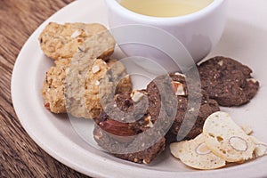 Italian cookies,biscotti with almond