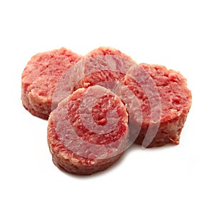 Italian cotechino sausage in white background