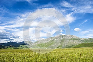 Italian countryside with mountains