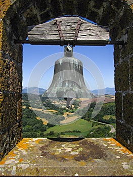 Italian countryside view and bell