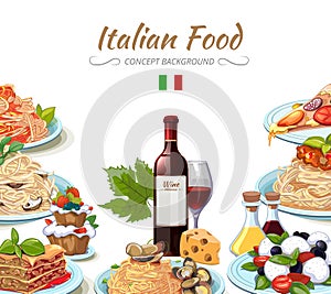 Italian cuisine food background