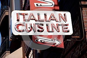 Italian Cuisine Neon Sign