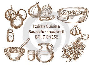 Italian cuisine. Sause for spahetti bolognese