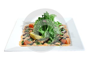 Italian dish: carpaccio of salmon with red caviar