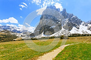 Italian dolomites landscape.