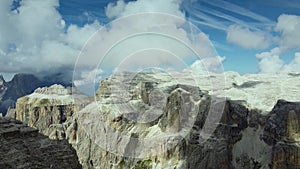 Italian Dolomites. View from Piz Boe mountain on Langkofel