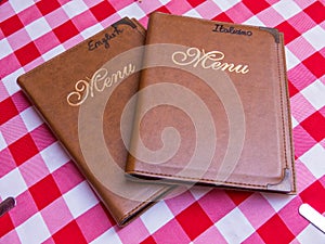 Italian and English menus