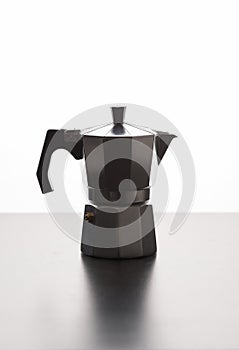 Italian espresso machine over white